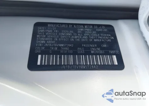 2021 Nissan Rogue Sport Sv Fwd Xtronic Cvt z USA, uszkodzony, nr VIN JN1BJ1BV9MW572842